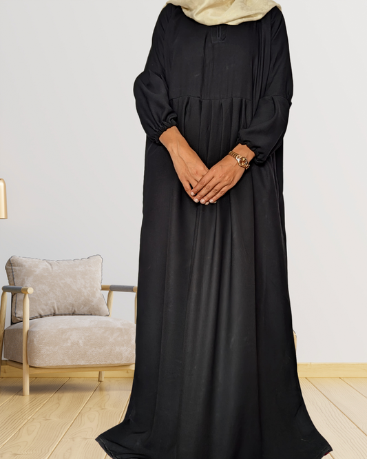 crepe black abaya with Beautifull Sleeves Design