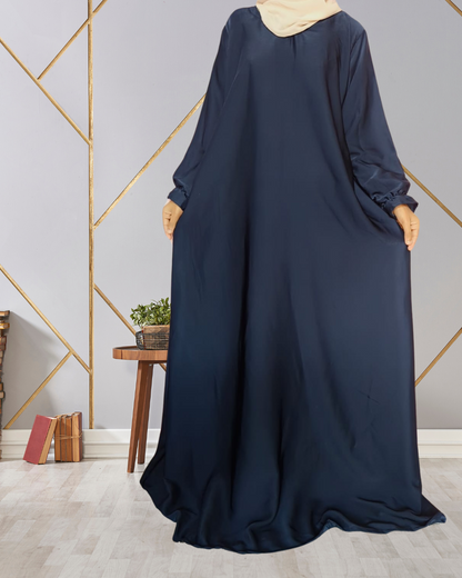 Blue Umbrella Abaya With Elastic Sleeves