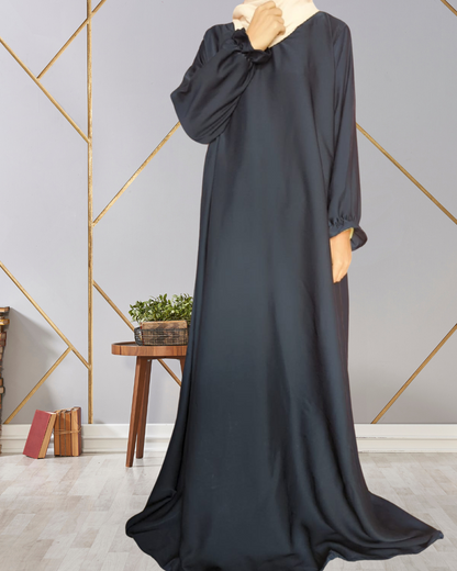 Blue Umbrella Abaya With Elastic Sleeves