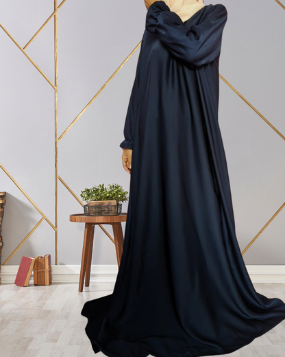 Blue Umbrella Abaya With Elastic Sleeves