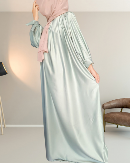 Eri Silk Abaya With Cuff Sleeves