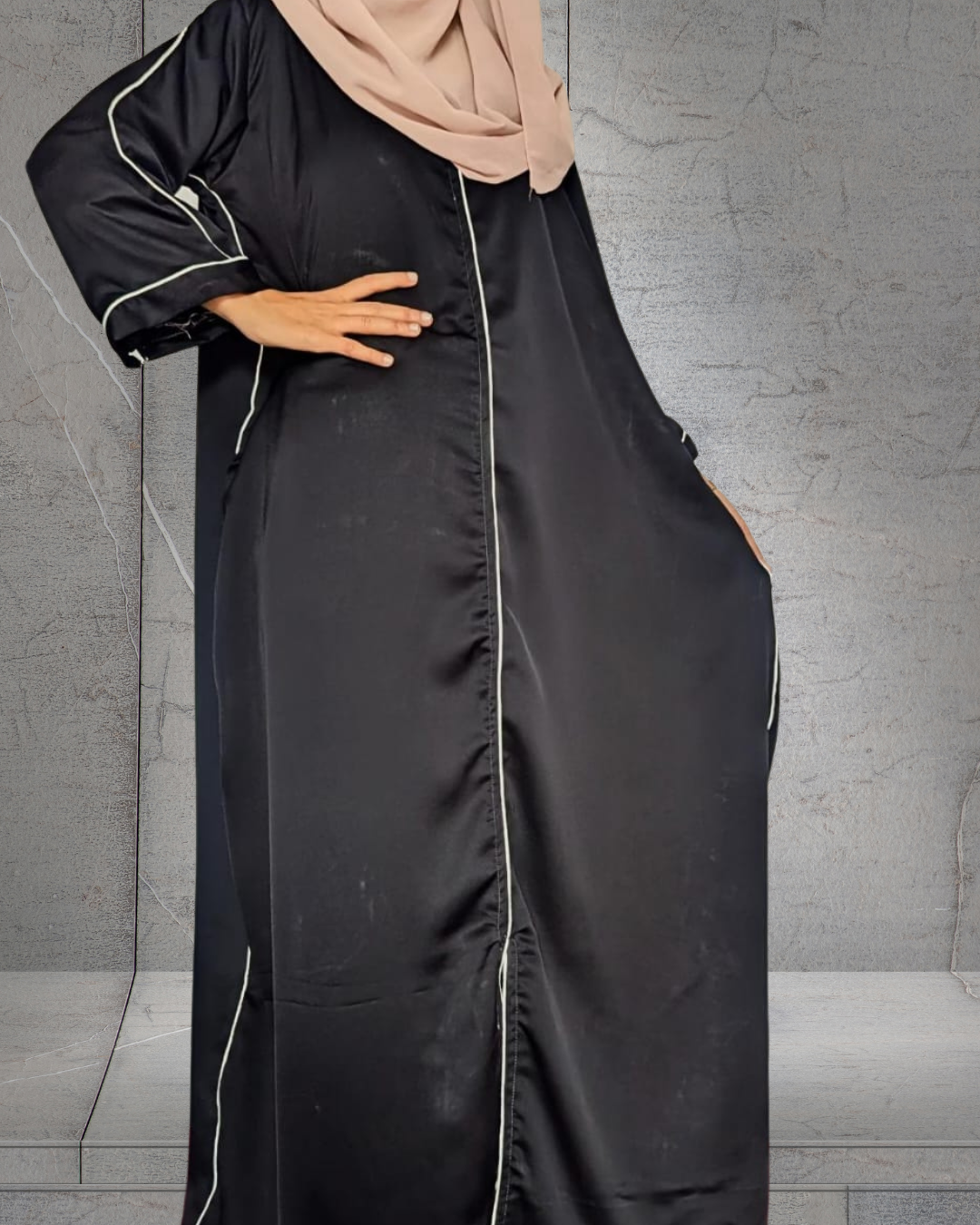 Crepe BlackOpen Abaya