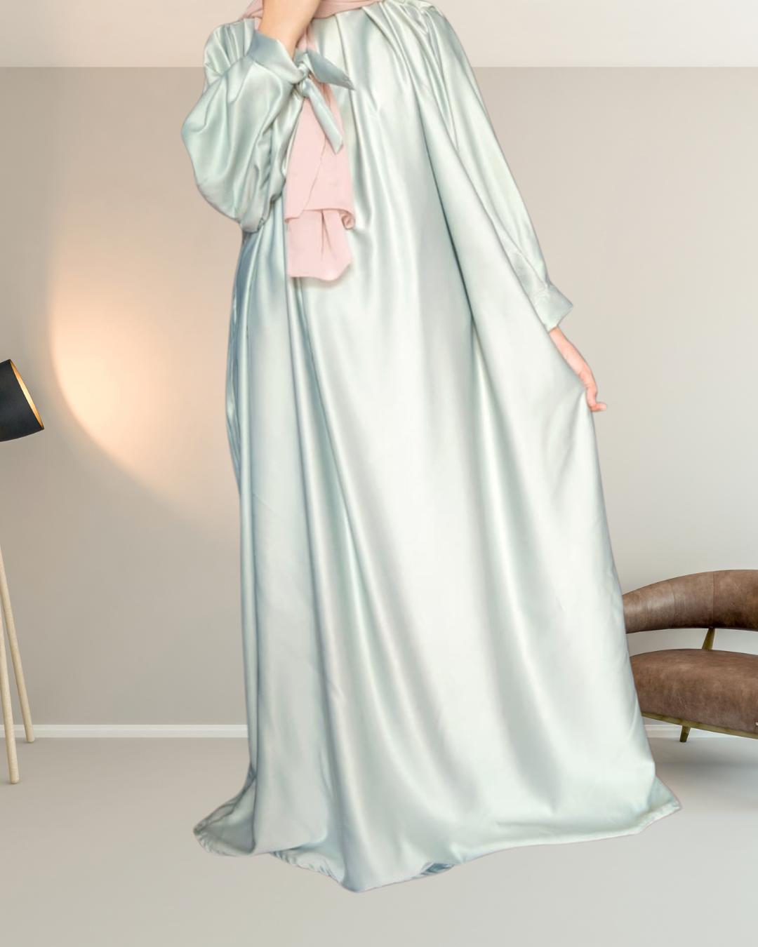 Eri Silk Abaya With Cuff Sleeves