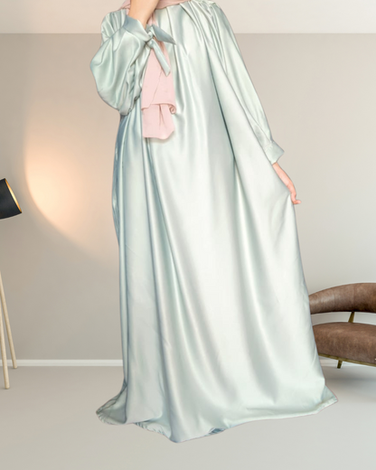 Eri Silk Abaya With Cuff Sleeves