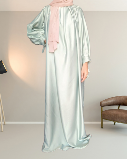 Eri Silk Abaya With Cuff Sleeves