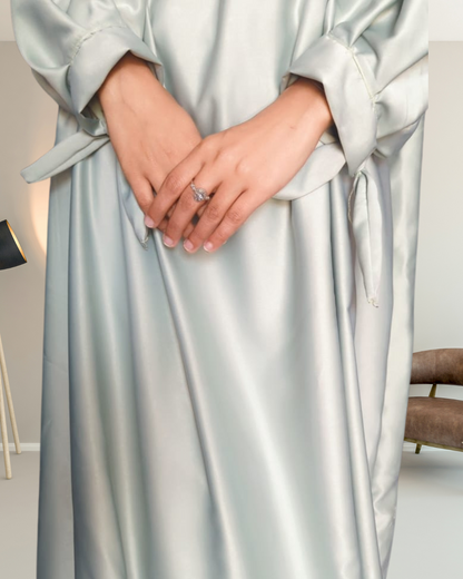 Eri Silk Abaya With Cuff Sleeves