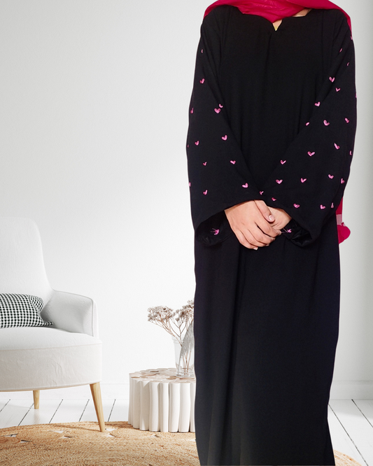 Handmade Heart Design Abaya